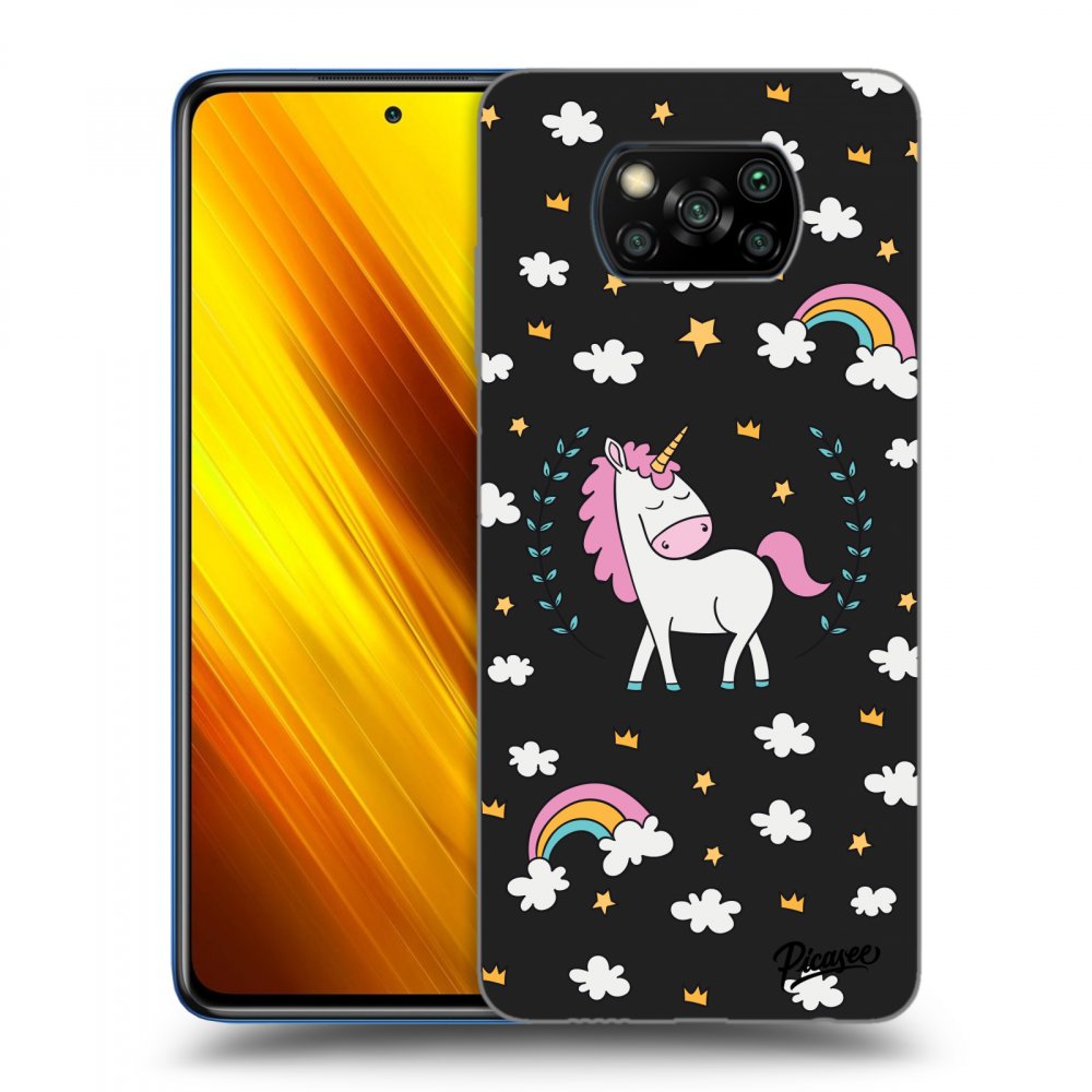 Picasee silikónový čierny obal pre Xiaomi Poco X3 - Unicorn star heaven