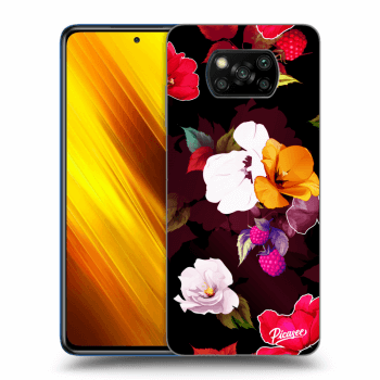 Picasee silikónový prehľadný obal pre Xiaomi Poco X3 - Flowers and Berries