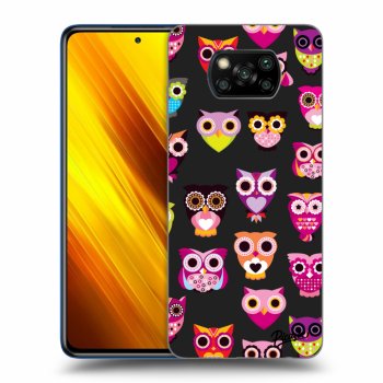 Picasee silikónový čierny obal pre Xiaomi Poco X3 - Owls