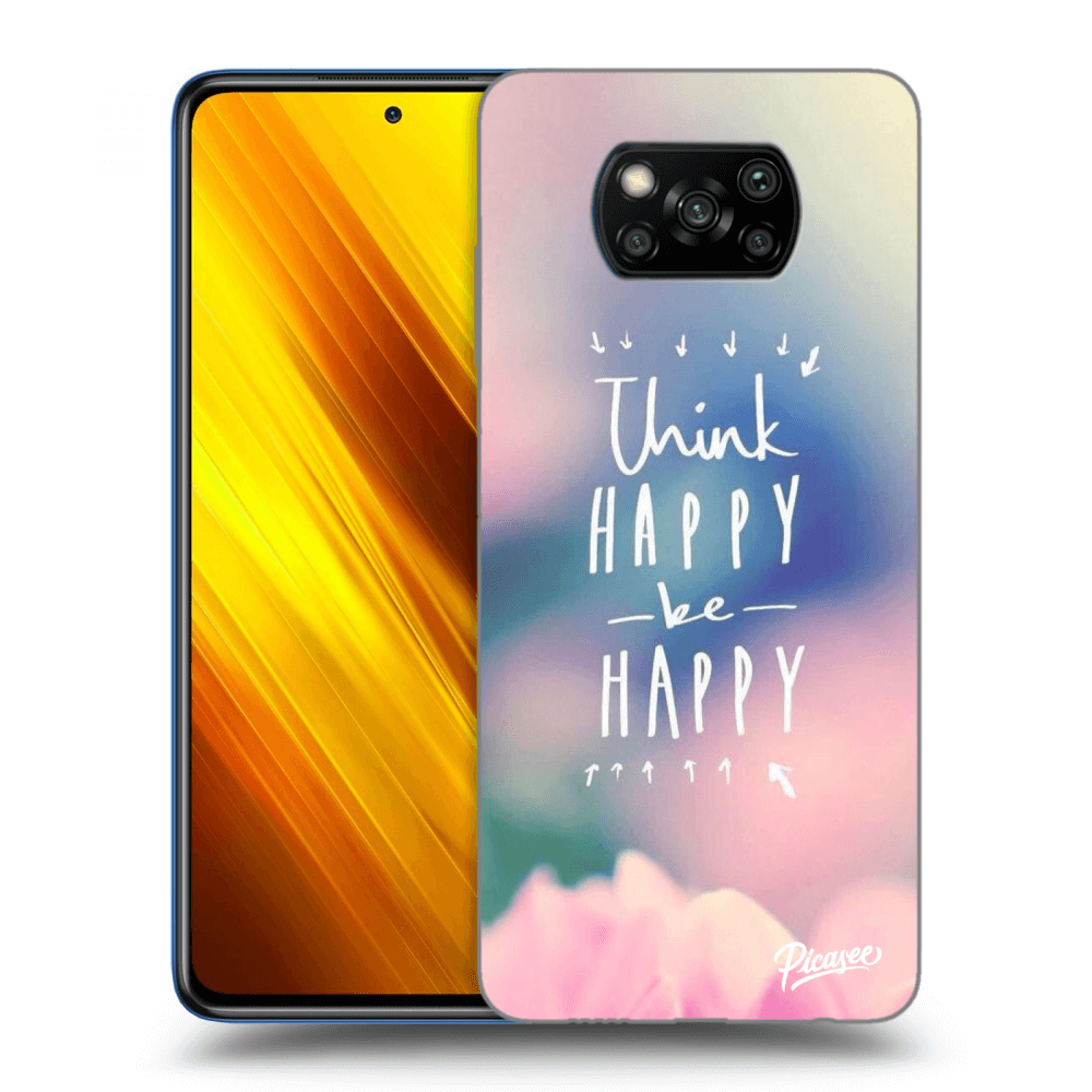 Silikónový čierny Obal Pre Xiaomi Poco X3 - Think Happy Be Happy