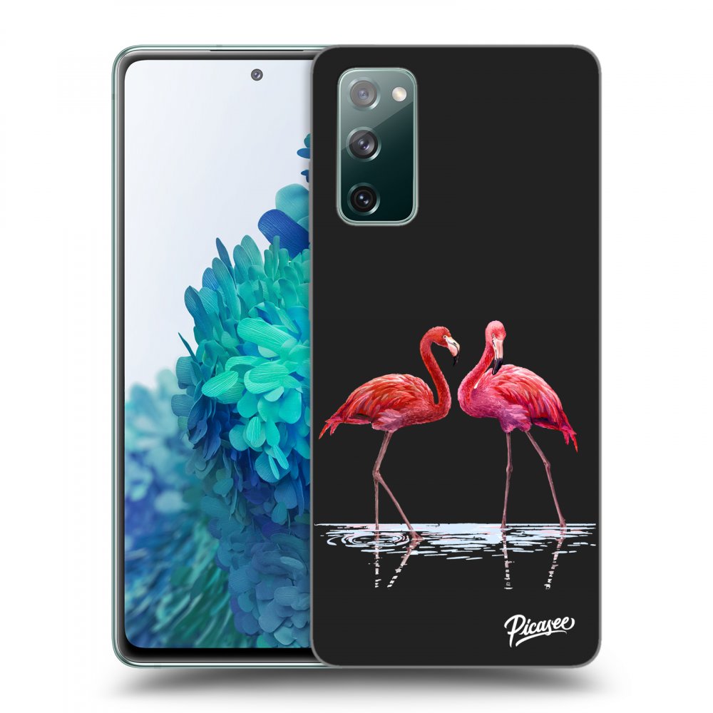 Picasee silikónový čierny obal pre Samsung Galaxy S20 FE - Flamingos couple