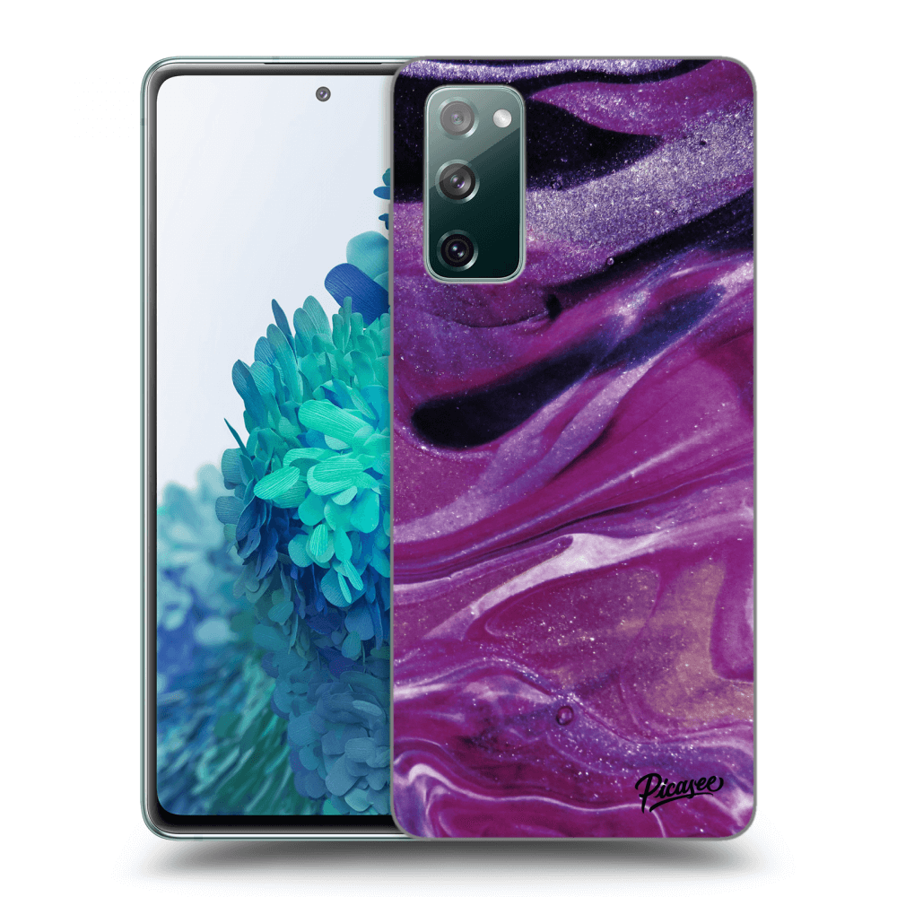 Picasee silikónový čierny obal pre Samsung Galaxy S20 FE - Purple glitter