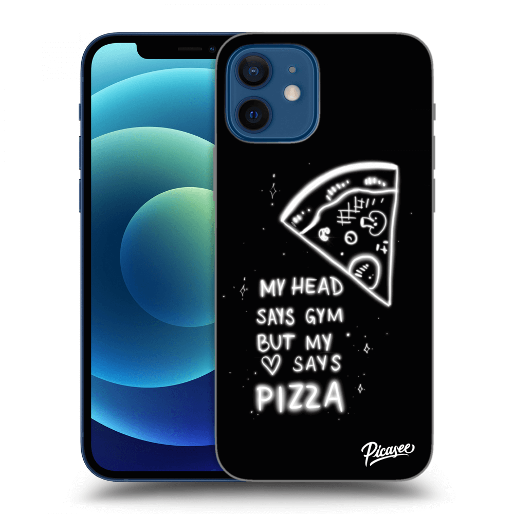 Picasee silikónový čierny obal pre Apple iPhone 12 - Pizza