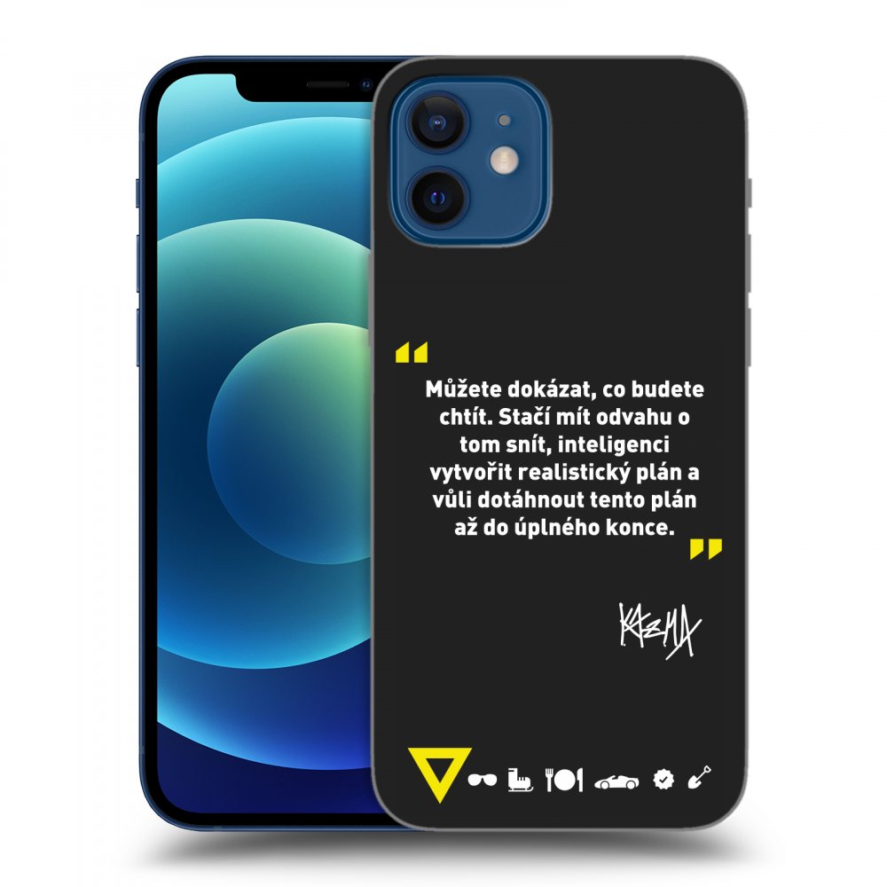 Picasee silikónový čierny obal pre Apple iPhone 12 - Kazma - MŮŽETE DOKÁZAT, CO BUDETE CHTÍT