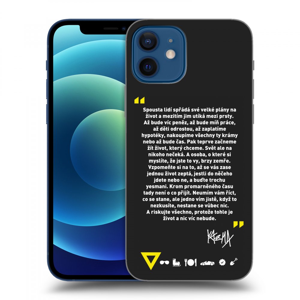 Picasee silikónový čierny obal pre Apple iPhone 12 - Kazma - BUĎTE TROCHU YESMANI