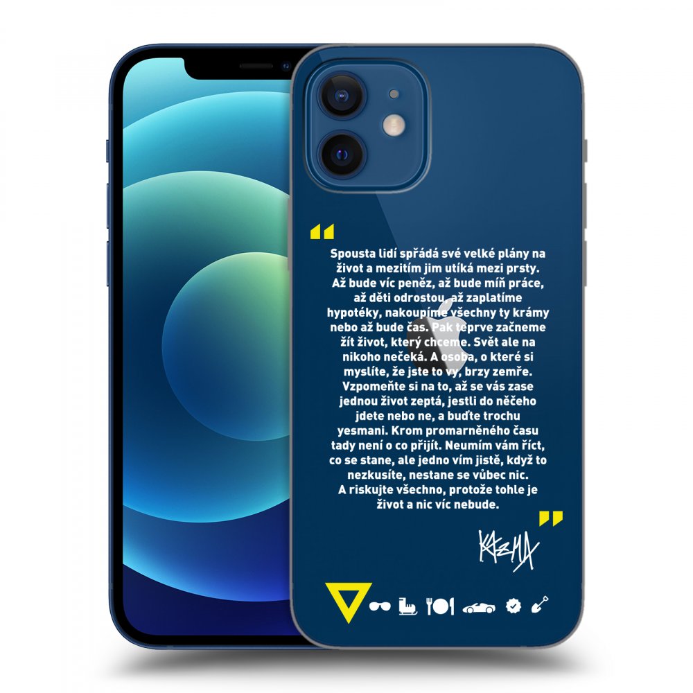 Picasee silikónový prehľadný obal pre Apple iPhone 12 - Kazma - BUĎTE TROCHU YESMANI