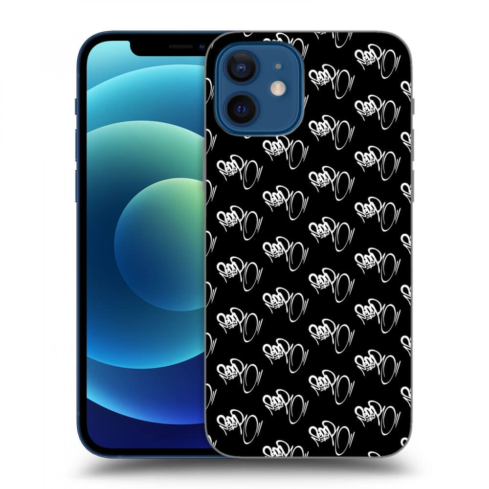 Picasee silikónový čierny obal pre Apple iPhone 12 - Separ - White On Black
