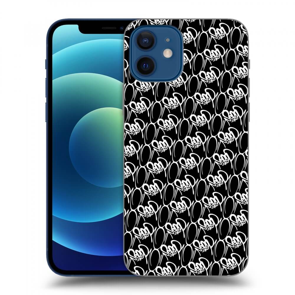 Picasee silikónový čierny obal pre Apple iPhone 12 - Separ - White On Black 2