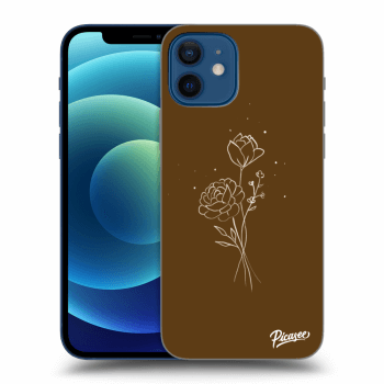 Picasee silikónový prehľadný obal pre Apple iPhone 12 - Brown flowers