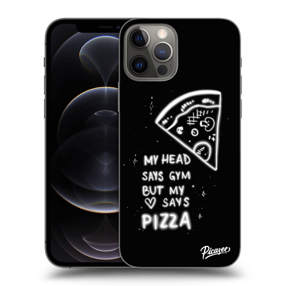 Picasee silikónový čierny obal pre Apple iPhone 12 Pro - Pizza