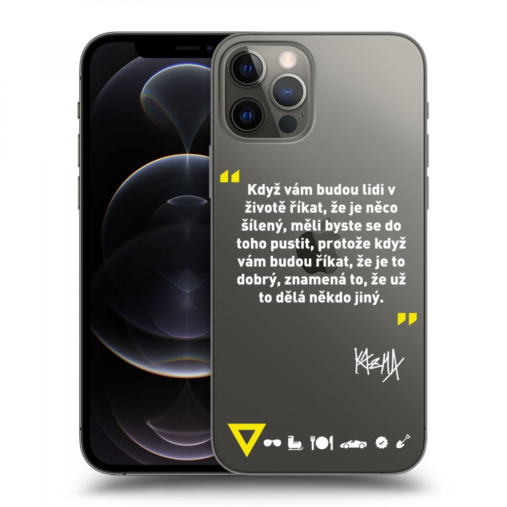 Picasee silikónový prehľadný obal pre Apple iPhone 12 Pro - Kazma - MĚLI BYSTE SE DO TOHO PUSTIT