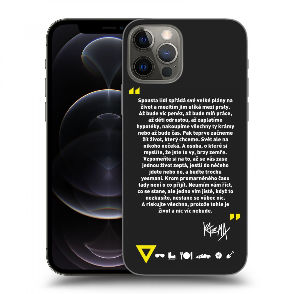 Picasee silikónový čierny obal pre Apple iPhone 12 Pro - Kazma - BUĎTE TROCHU YESMANI