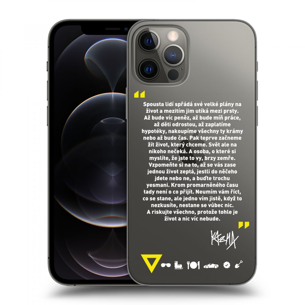 Picasee silikónový prehľadný obal pre Apple iPhone 12 Pro - Kazma - BUĎTE TROCHU YESMANI