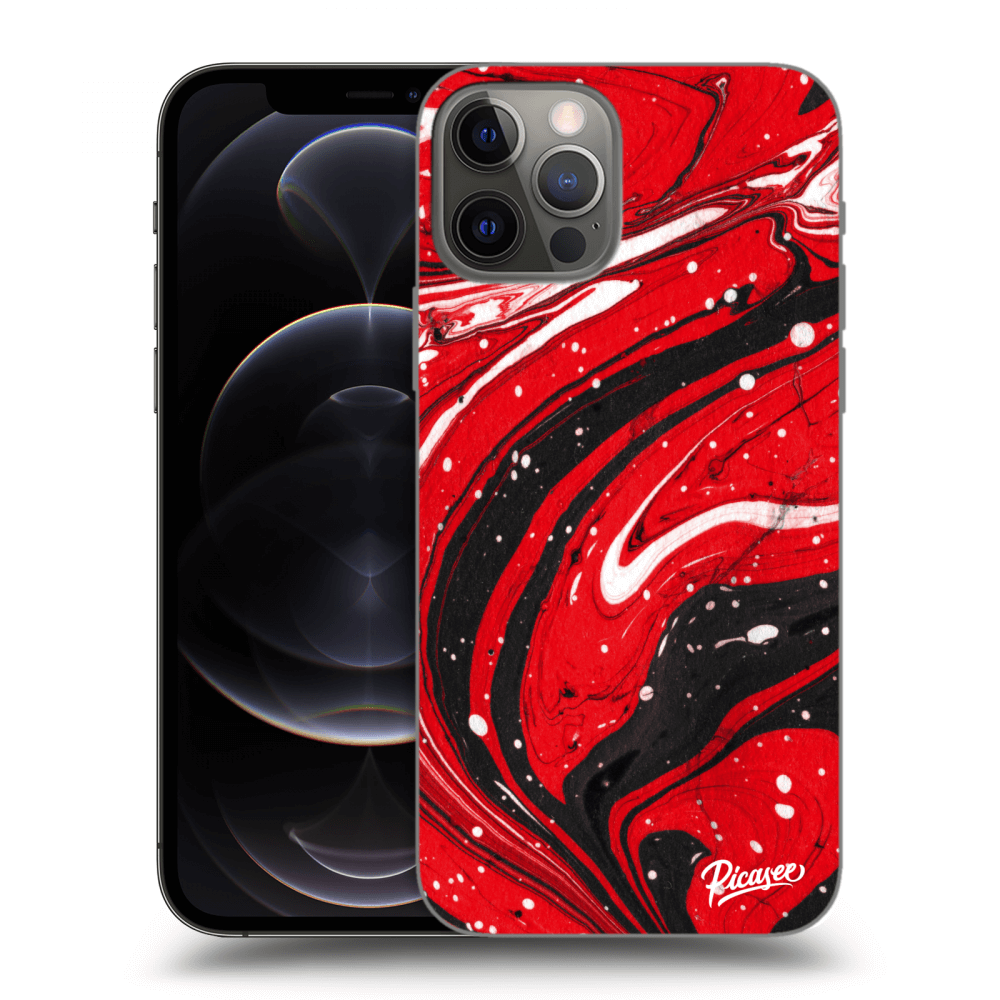 Picasee silikónový prehľadný obal pre Apple iPhone 12 Pro - Red black