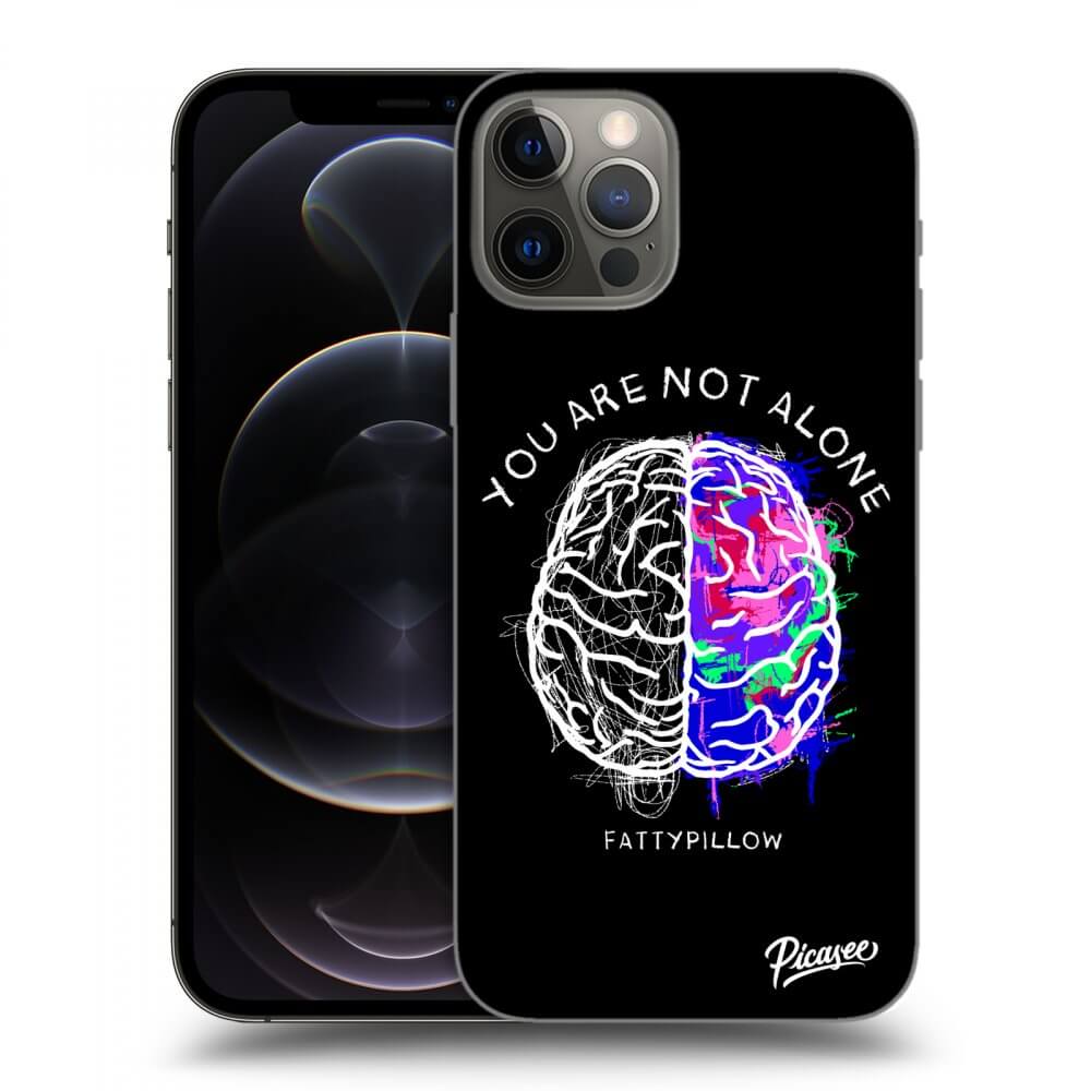 Picasee silikónový prehľadný obal pre Apple iPhone 12 Pro - Brain - White