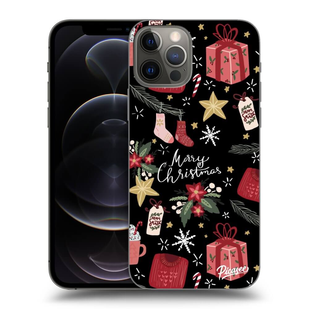 Picasee silikónový čierny obal pre Apple iPhone 12 Pro - Christmas
