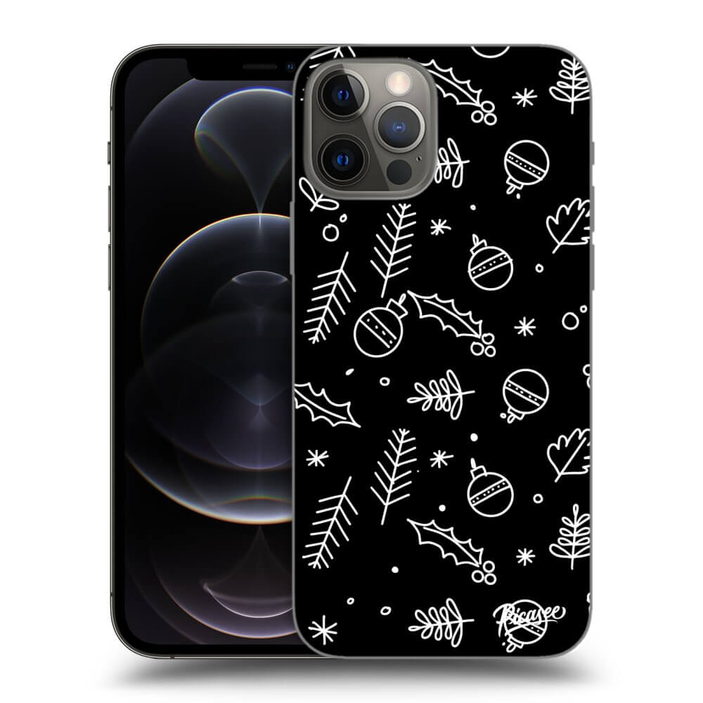 Picasee silikónový čierny obal pre Apple iPhone 12 Pro - Mistletoe