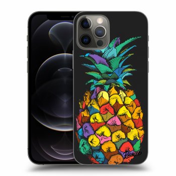 Picasee silikónový čierny obal pre Apple iPhone 12 Pro - Pineapple
