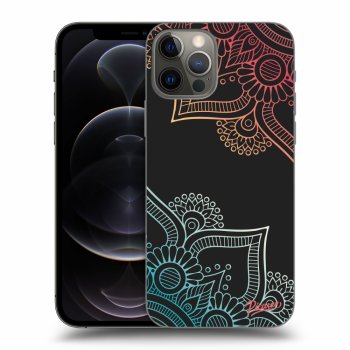 Picasee silikónový čierny obal pre Apple iPhone 12 Pro - Flowers pattern