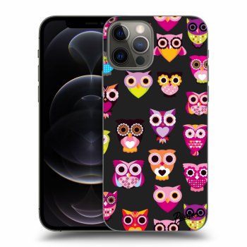 Picasee silikónový čierny obal pre Apple iPhone 12 Pro - Owls