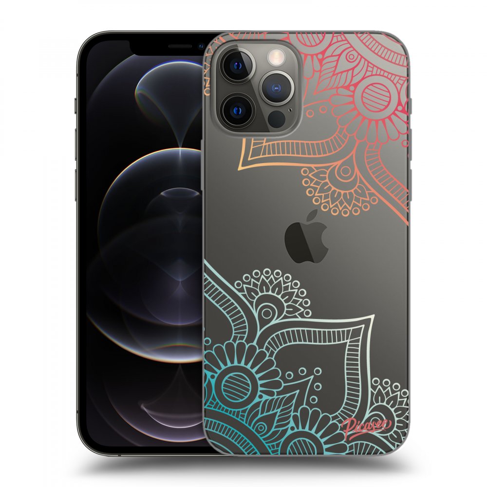 Picasee silikónový prehľadný obal pre Apple iPhone 12 Pro - Flowers pattern