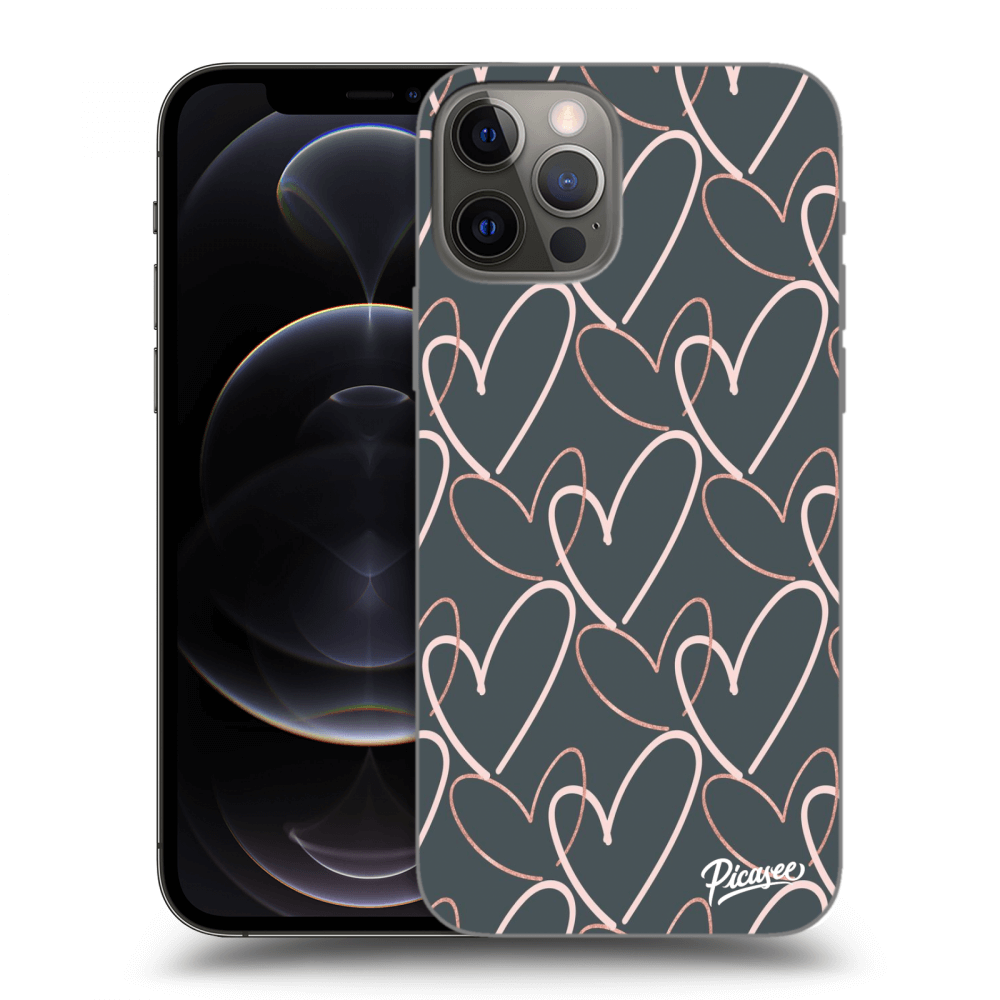 Picasee silikónový čierny obal pre Apple iPhone 12 Pro - Lots of love