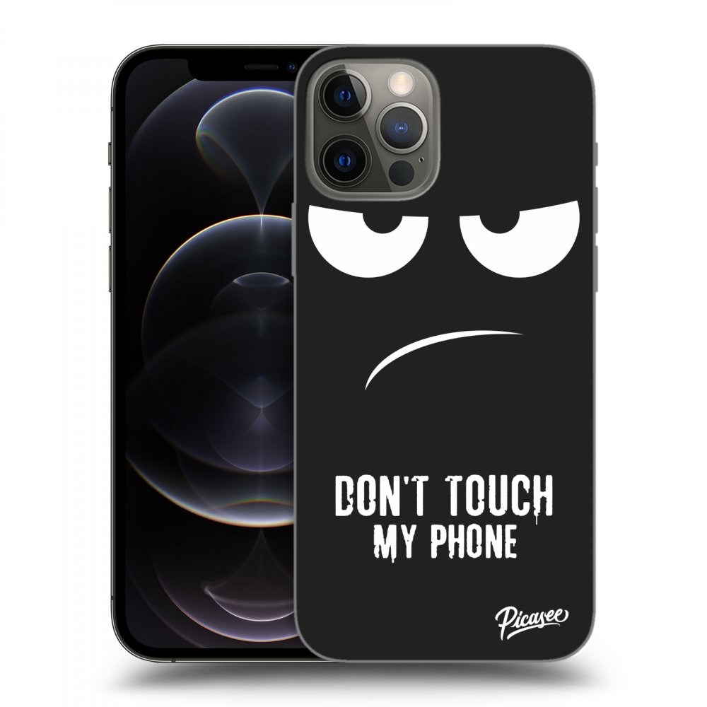 Picasee silikónový čierny obal pre Apple iPhone 12 Pro - Nesiahajte mi na telefón