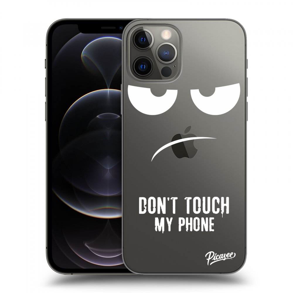 Picasee silikónový prehľadný obal pre Apple iPhone 12 Pro - Nesiahajte mi na telefón
