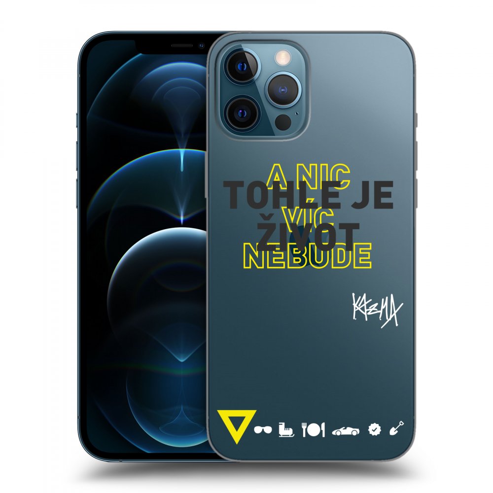 Picasee silikónový prehľadný obal pre Apple iPhone 12 Pro Max - Kazma - TOHLE JE ŽIVOT A NIC VÍC NEBUDE