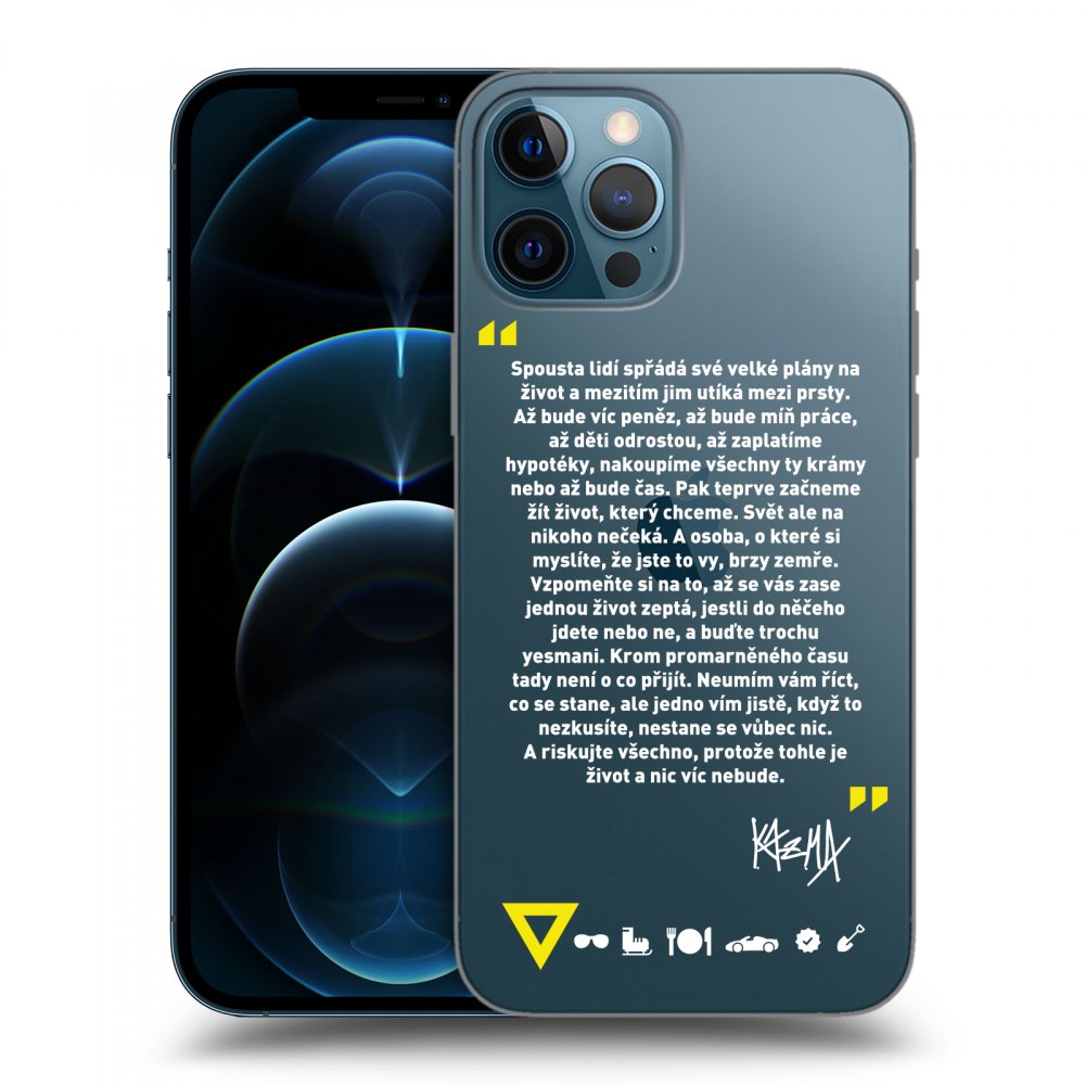 Picasee silikónový prehľadný obal pre Apple iPhone 12 Pro Max - Kazma - BUĎTE TROCHU YESMANI
