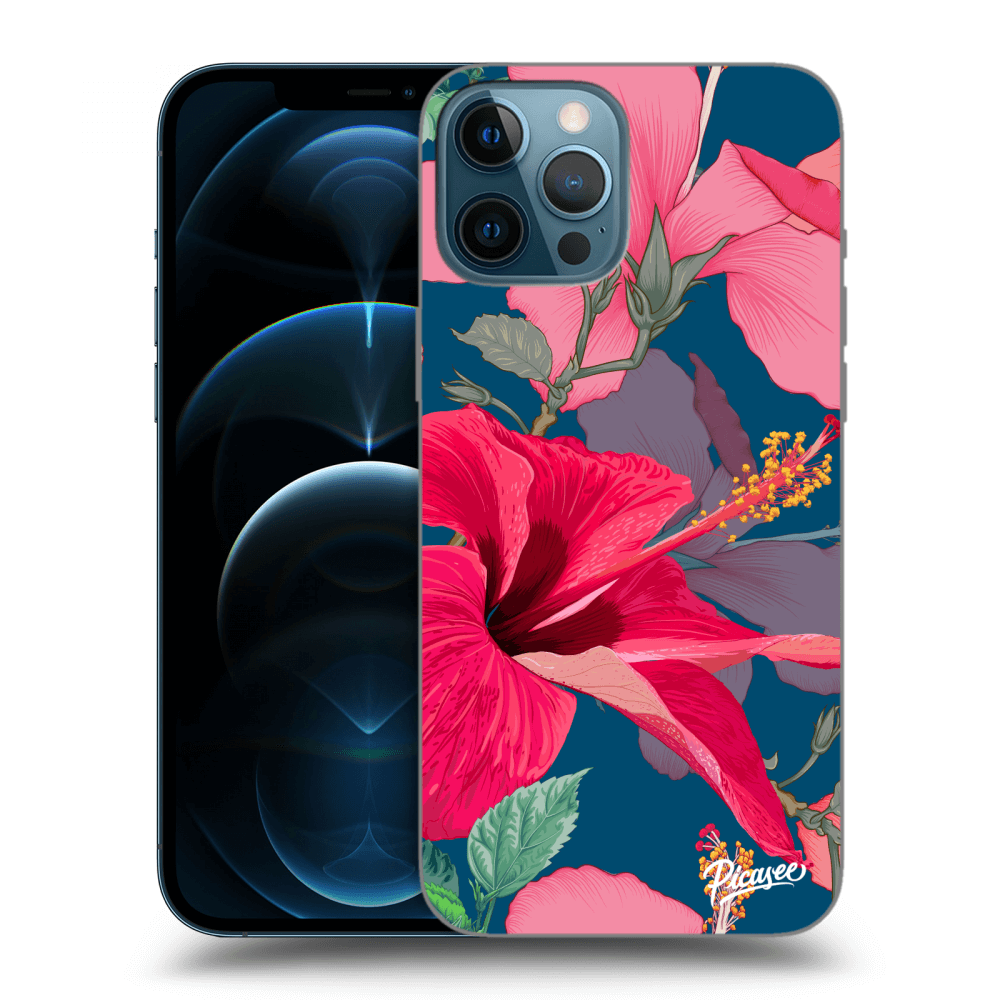 Picasee silikónový čierny obal pre Apple iPhone 12 Pro Max - Hibiscus