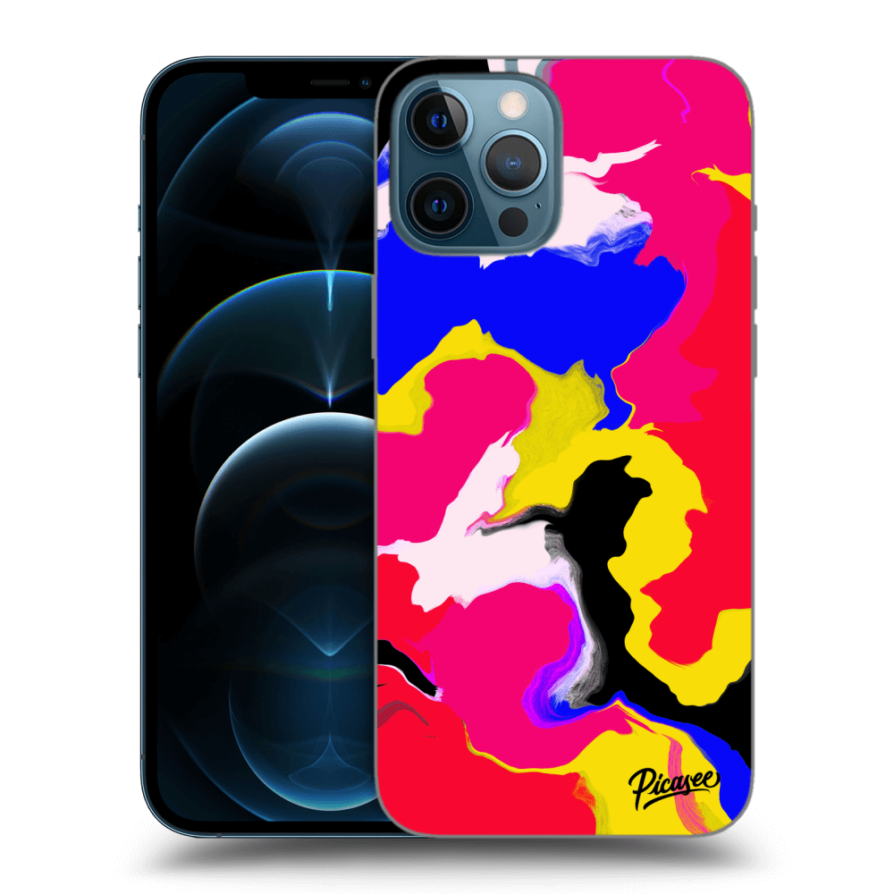 Picasee silikónový čierny obal pre Apple iPhone 12 Pro Max - Watercolor
