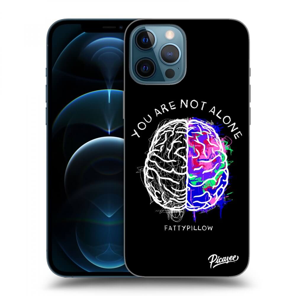 Picasee silikónový čierny obal pre Apple iPhone 12 Pro Max - Brain - White