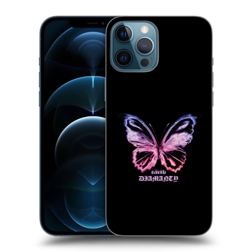Picasee silikónový čierny obal pre Apple iPhone 12 Pro Max - Diamanty Purple