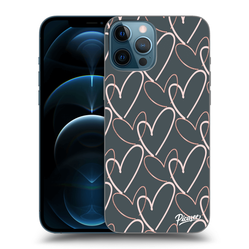Picasee silikónový čierny obal pre Apple iPhone 12 Pro Max - Lots of love
