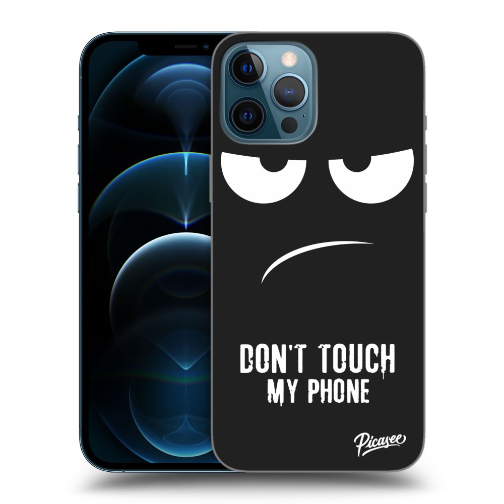 Picasee silikónový čierny obal pre Apple iPhone 12 Pro Max - Nesiahajte mi na telefón