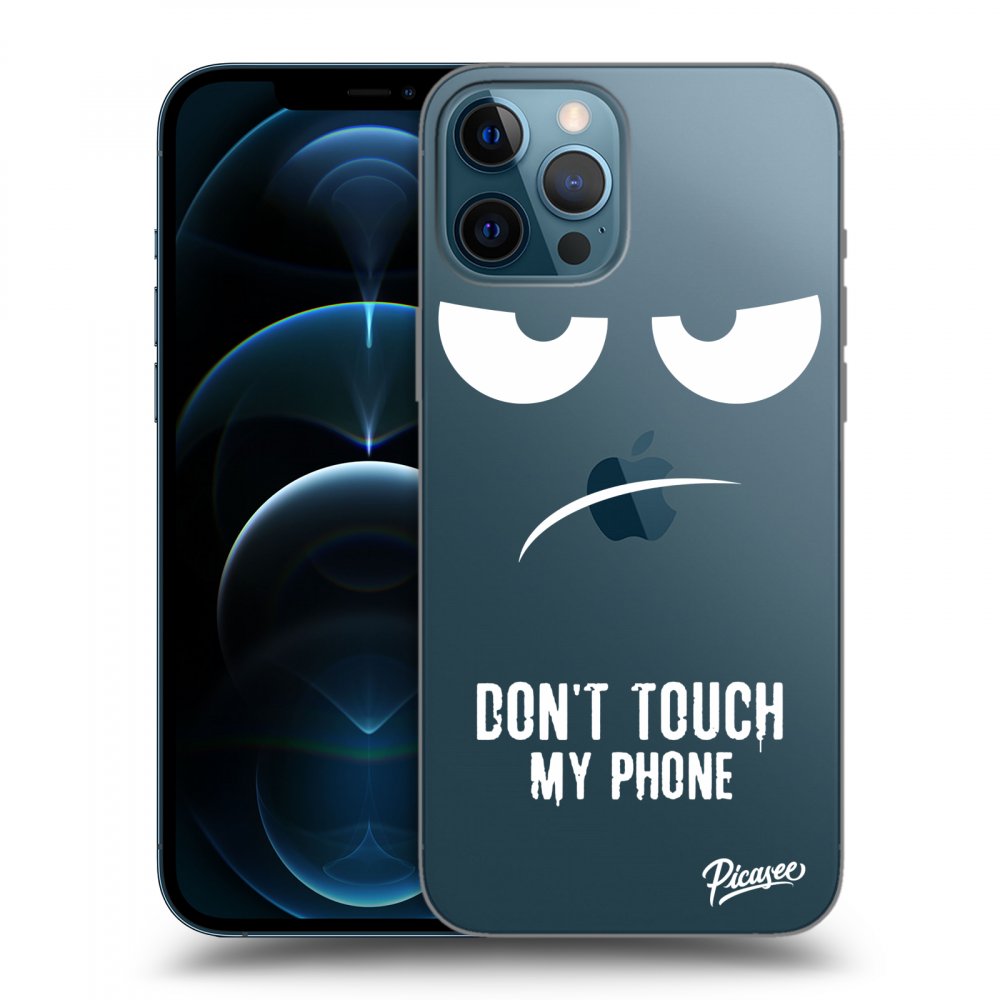 Picasee silikónový prehľadný obal pre Apple iPhone 12 Pro Max - Nesiahajte mi na telefón