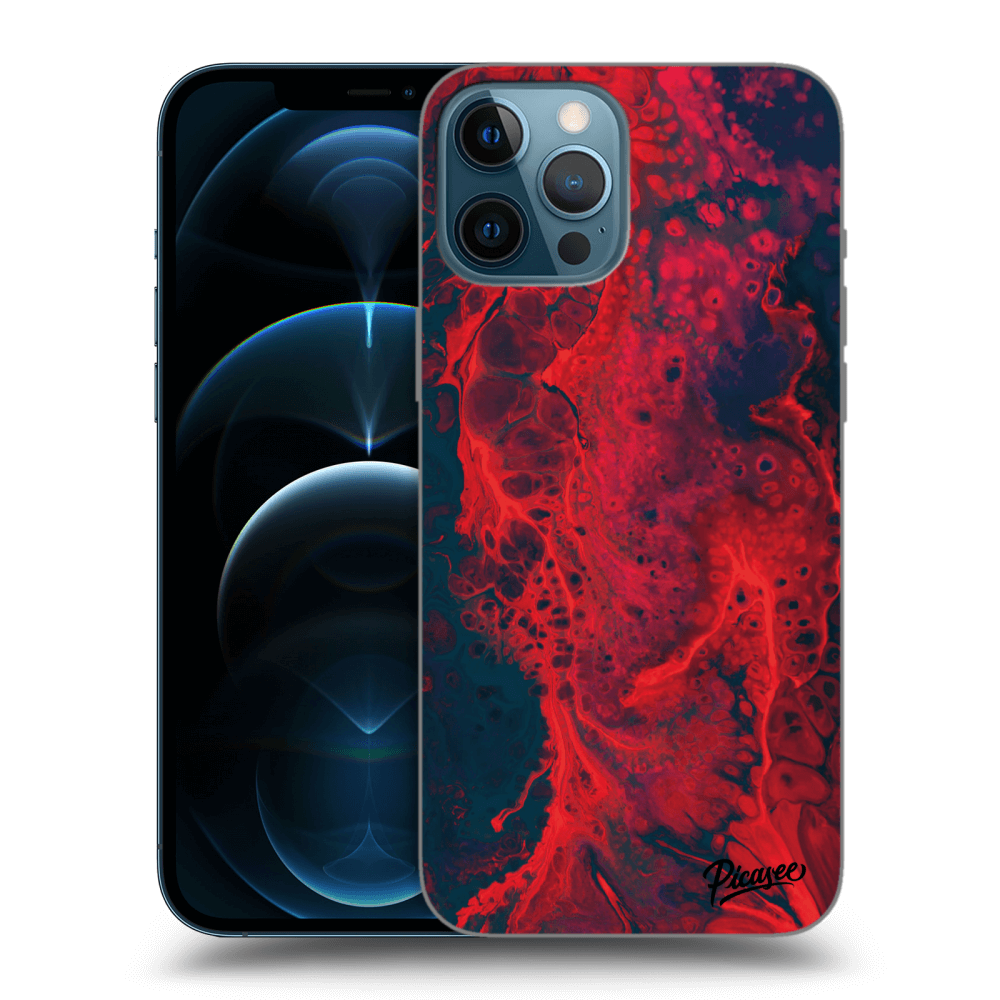 Picasee silikónový čierny obal pre Apple iPhone 12 Pro Max - Organic red