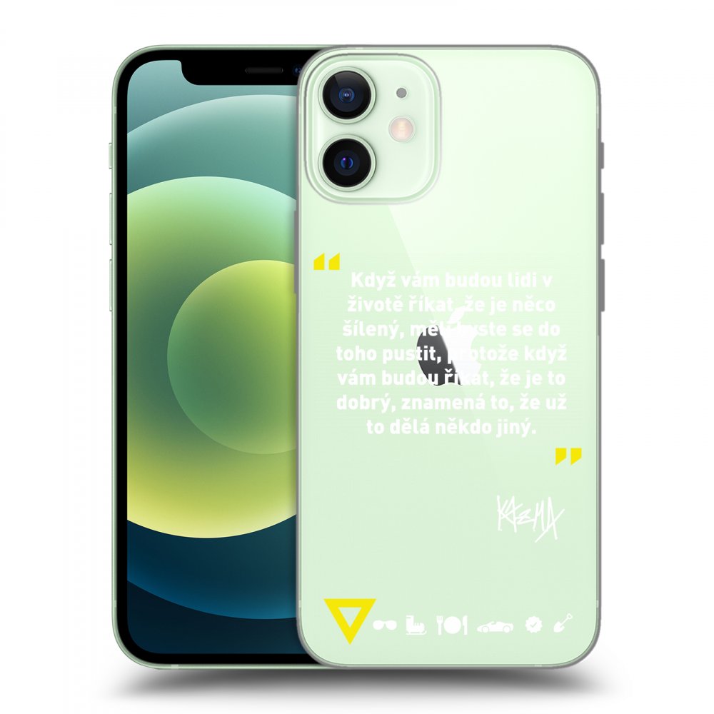 Picasee silikónový prehľadný obal pre Apple iPhone 12 mini - Kazma - MĚLI BYSTE SE DO TOHO PUSTIT