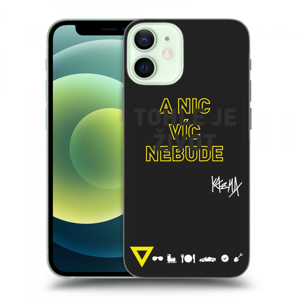 Picasee silikónový čierny obal pre Apple iPhone 12 mini - Kazma - TOHLE JE ŽIVOT A NIC VÍC NEBUDE