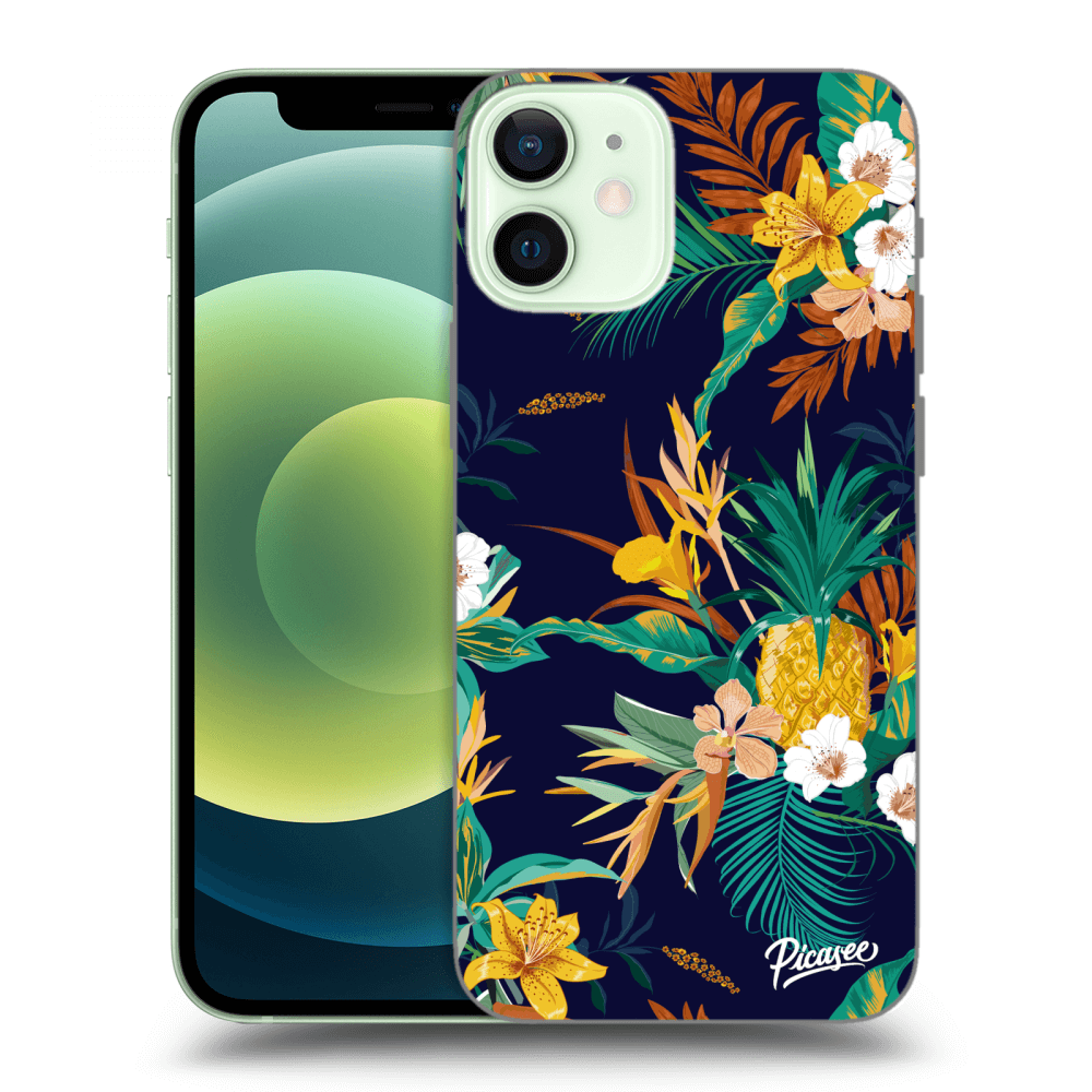 Picasee silikónový prehľadný obal pre Apple iPhone 12 mini - Pineapple Color