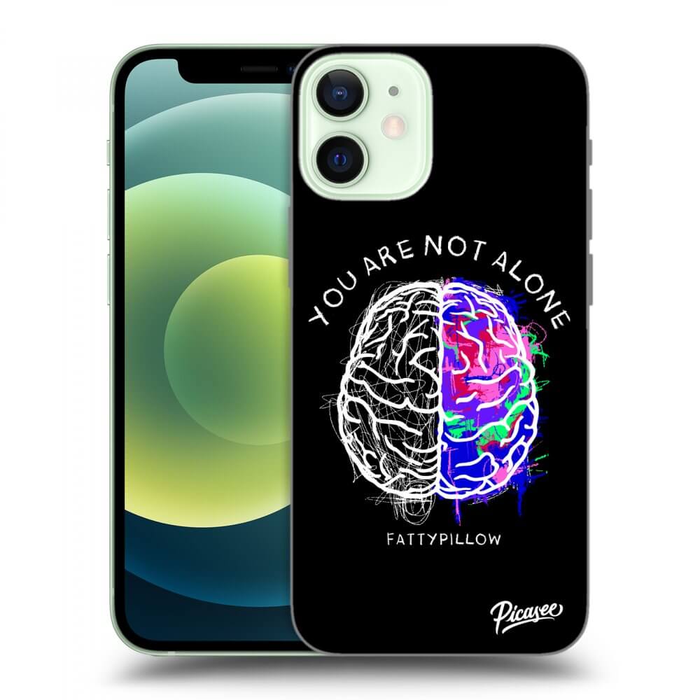 Picasee silikónový čierny obal pre Apple iPhone 12 mini - Brain - White