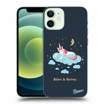 Picasee silikónový čierny obal pre Apple iPhone 12 mini - Believe In Unicorns