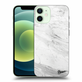 Picasee silikónový prehľadný obal pre Apple iPhone 12 mini - White marble