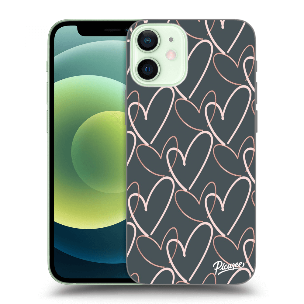 Picasee silikónový prehľadný obal pre Apple iPhone 12 mini - Lots of love