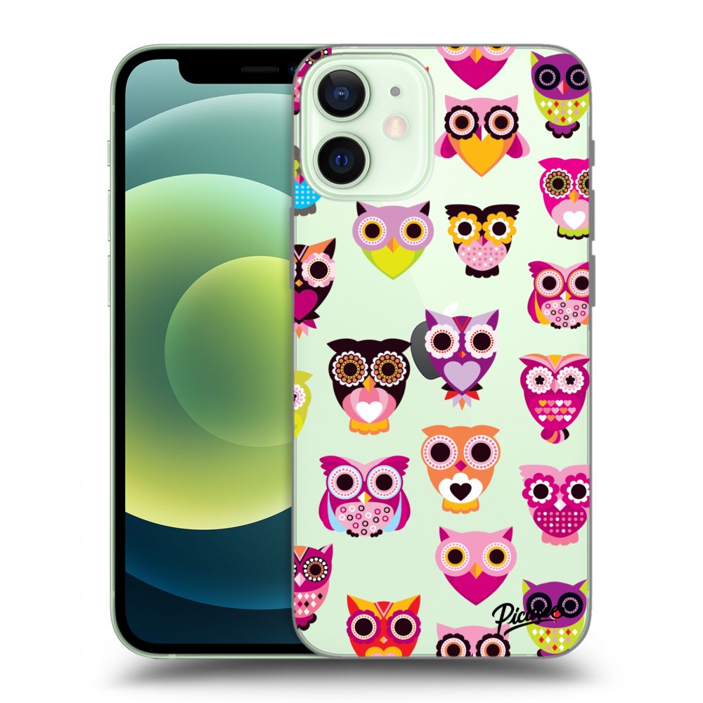 Picasee silikónový prehľadný obal pre Apple iPhone 12 mini - Owls