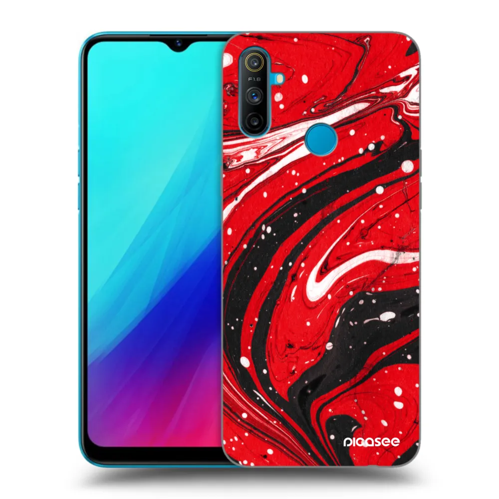 Picasee silikónový čierny obal pre Realme C3 - Red black