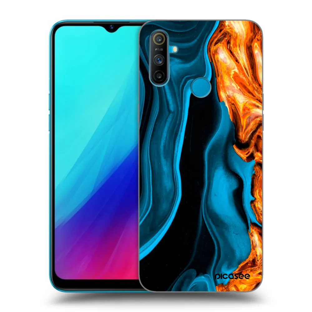 Picasee silikónový čierny obal pre Realme C3 - Gold blue