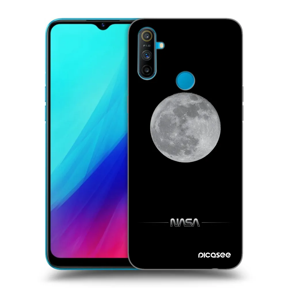Picasee silikónový čierny obal pre Realme C3 - Moon Minimal