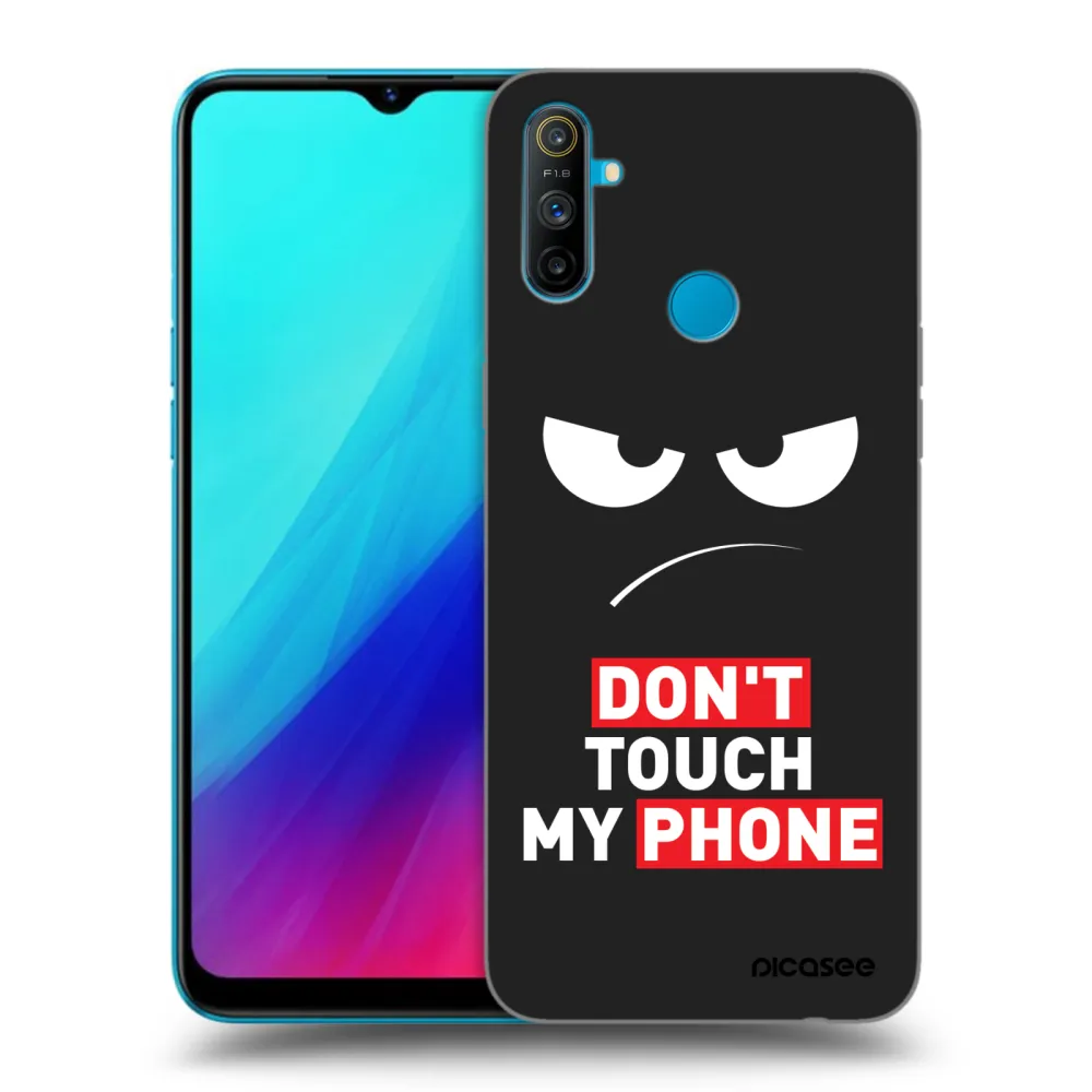 Picasee silikónový čierny obal pre Realme C3 - Angry Eyes - Transparent